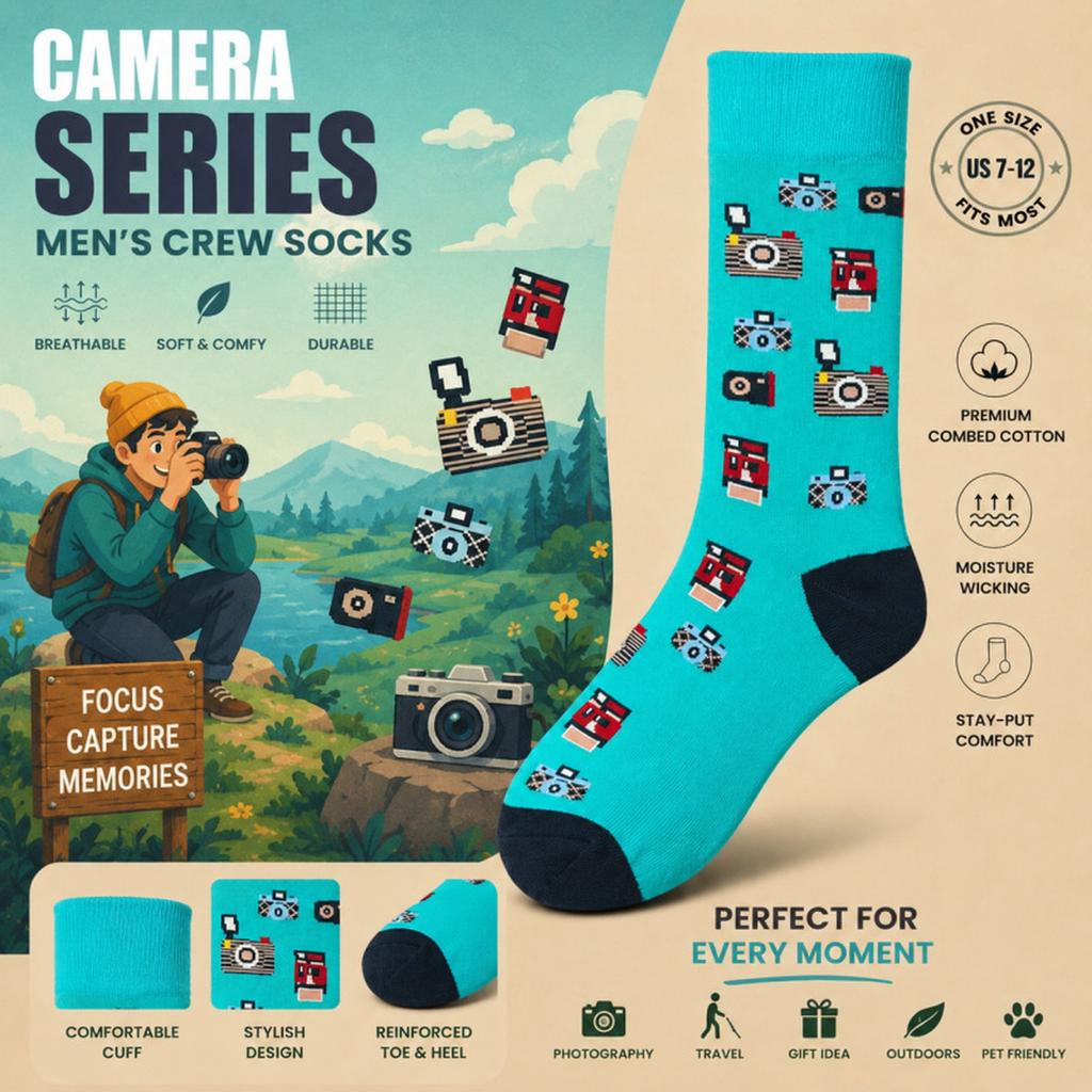 Unisex Cotton Long Socks for Men and Women - Trendy Printed Design for Daily Wear