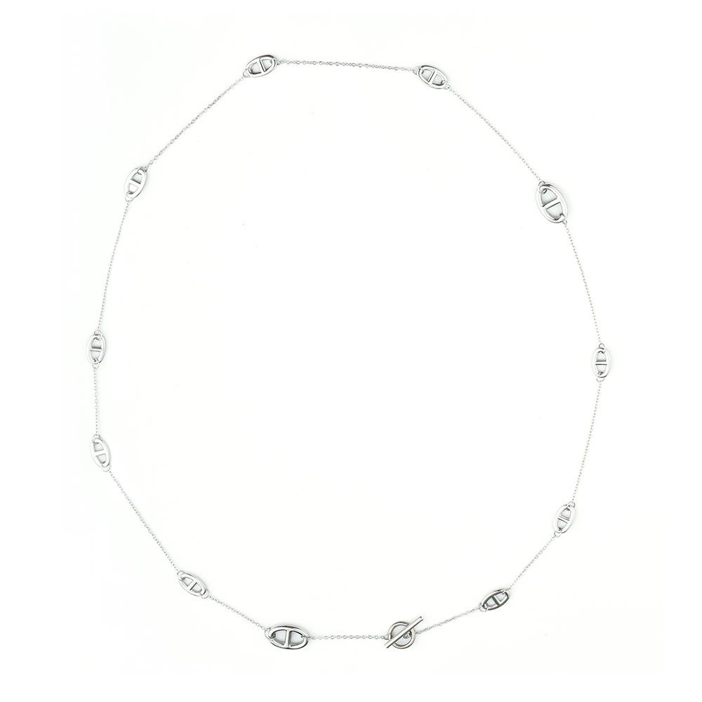 Pig Nose Double Layer Stackable Necklace with OT Clasp - Trendy, Versatile, Metal Texture Ultra-Long Sweater Chain
