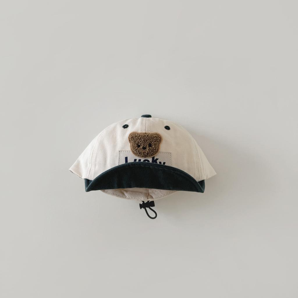1 styck Söt Baseballkeps för Småbarn för Pojke Flicka Mode Tecknad Björn Skärmkeps för Barn Mjuk Vår Sommar Resa Solskyddshatt