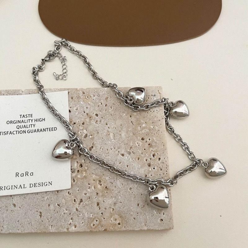 Heart Shape Designs Clavicle Necklace Love Heart Pendant Neckchains for Women Long Chains Collar Choker Party Jewelry