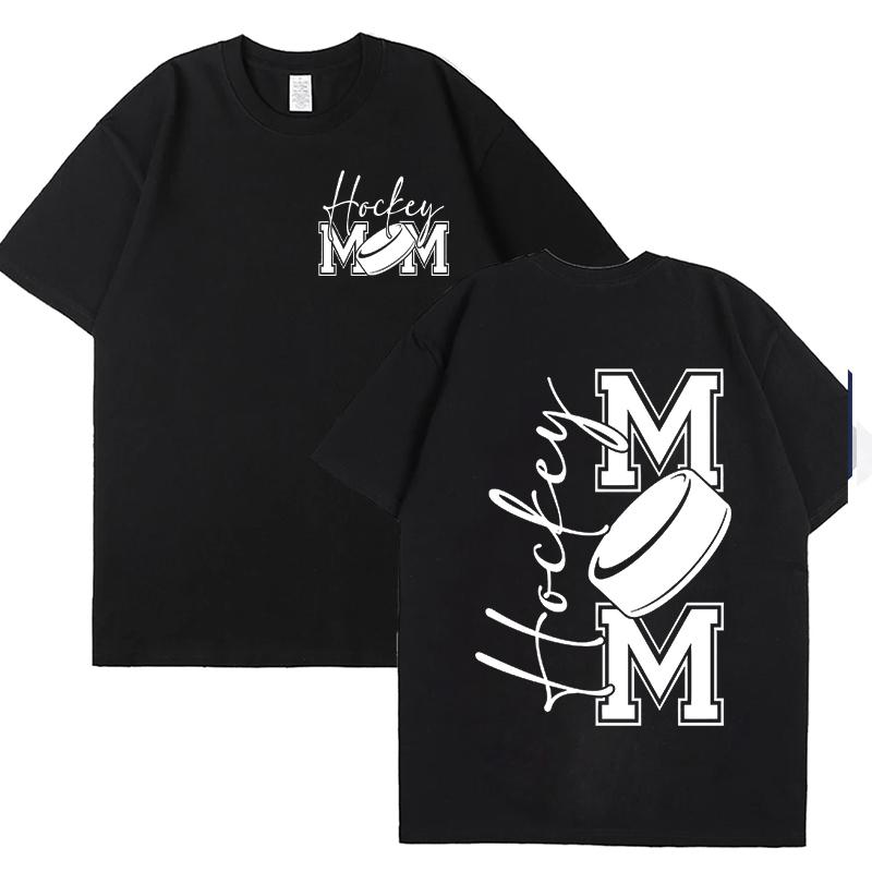 Hockey Mom Tshirts for Women Short Sleeve Tees Fashion Front and Back Printed Game Day Vibes Graphic Yk Tops FeUnisex Clothing