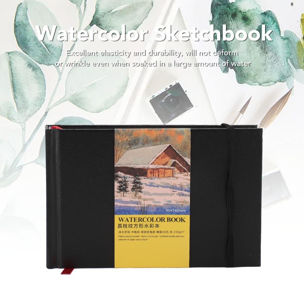 

Lychee Grain Texture Watercolor Paper Notebook Hardcover Bound 230gsm Thick Art Paper Art Class 90*140MM