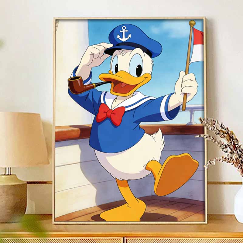 Disney Donald Kaczor Malowanie Diamentami Zestaw Artystyczny Rękodzieło DIY5D Dekoracja Domu Prezent
