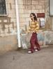 FLATWAVE IN SEOUL Noor Wool Stripe Round Knit Sand/Mustard