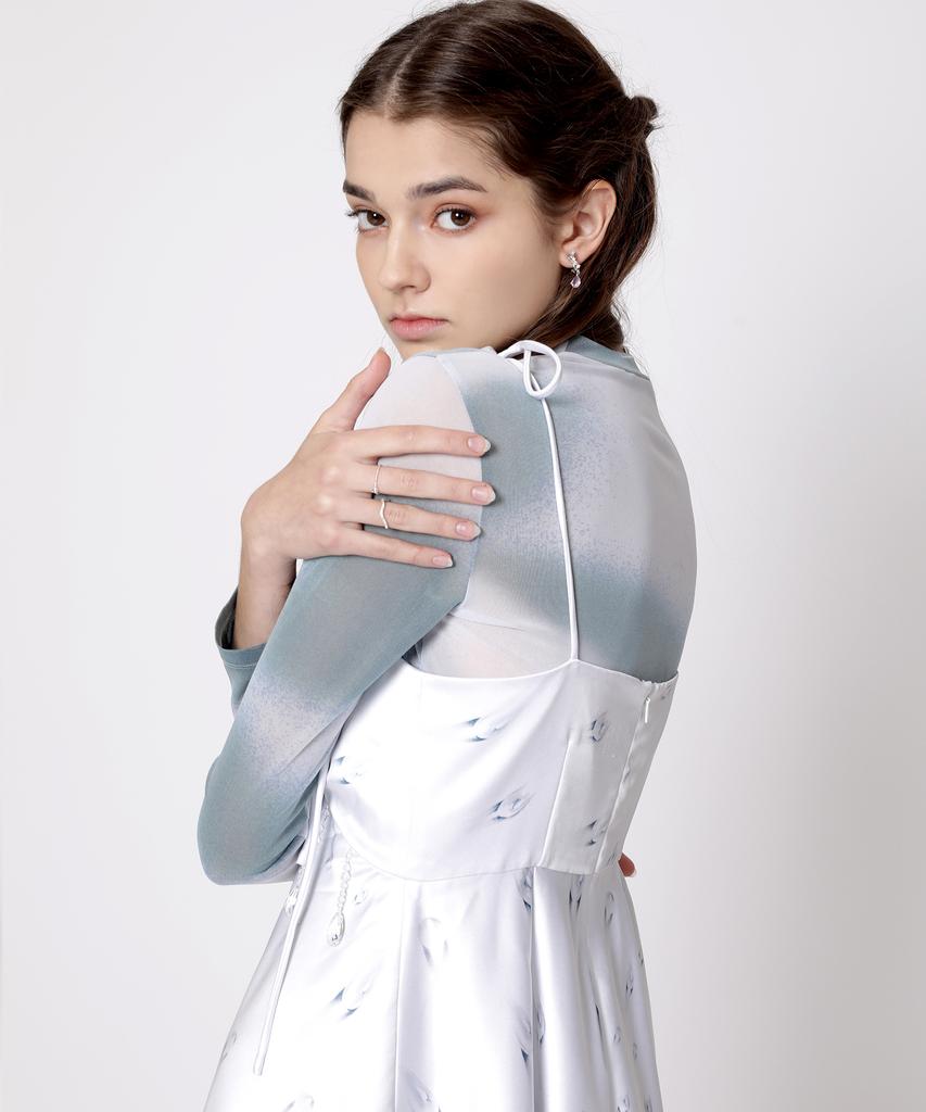 Aiseugadeuneiogongpal Water Wave Print Mesh Top