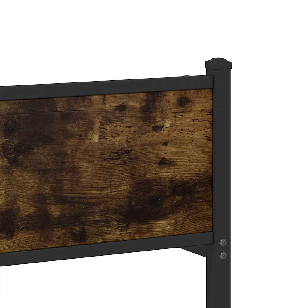 Vidaxl Metal Bed Frame, Without Mattress, Smoked Oak, 75X190 Cm