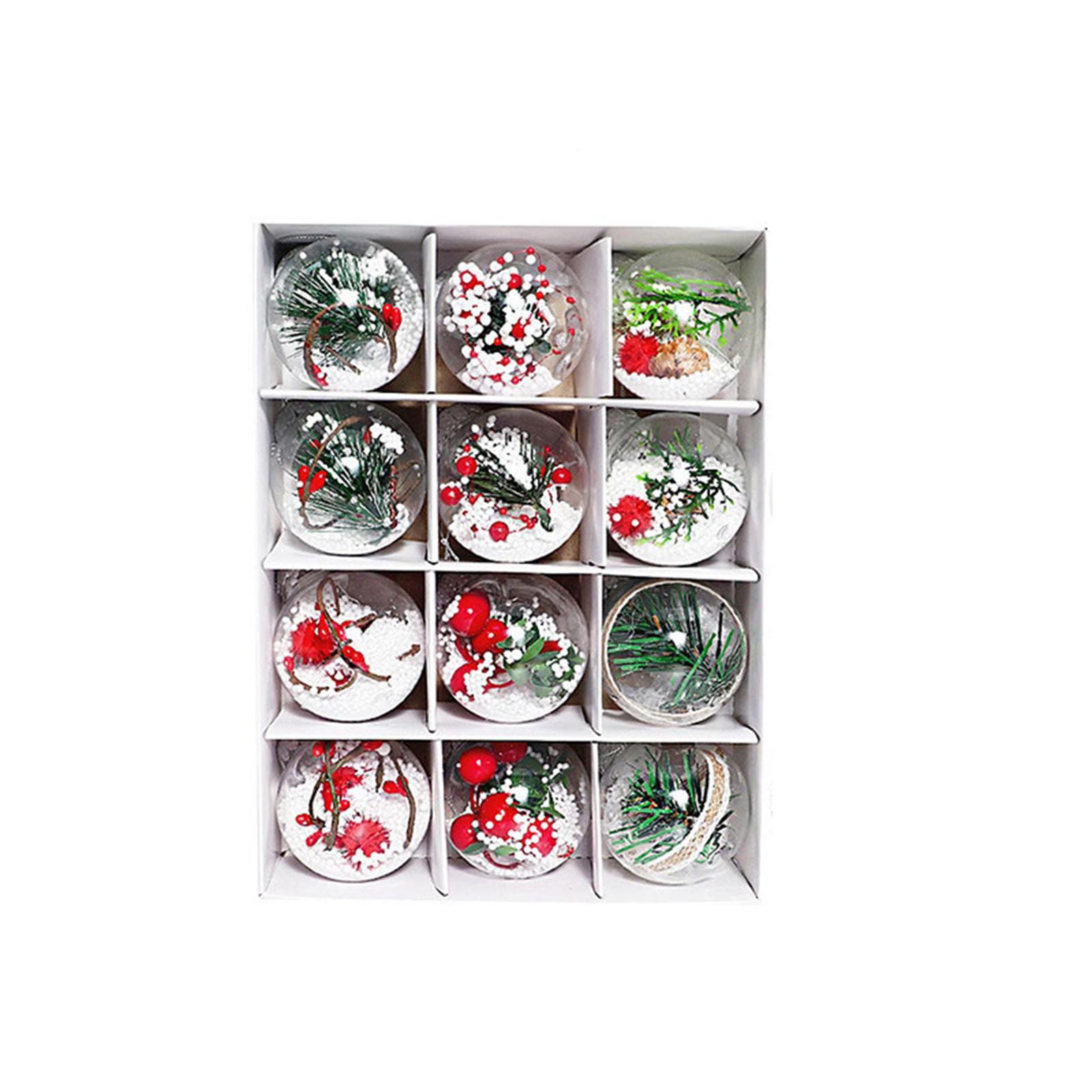 

12 шт. 2,3 дюйма прозрачные рождественские украшения украшения прозрачный рождественский DIYT шар праздничный кулон подарочный шар