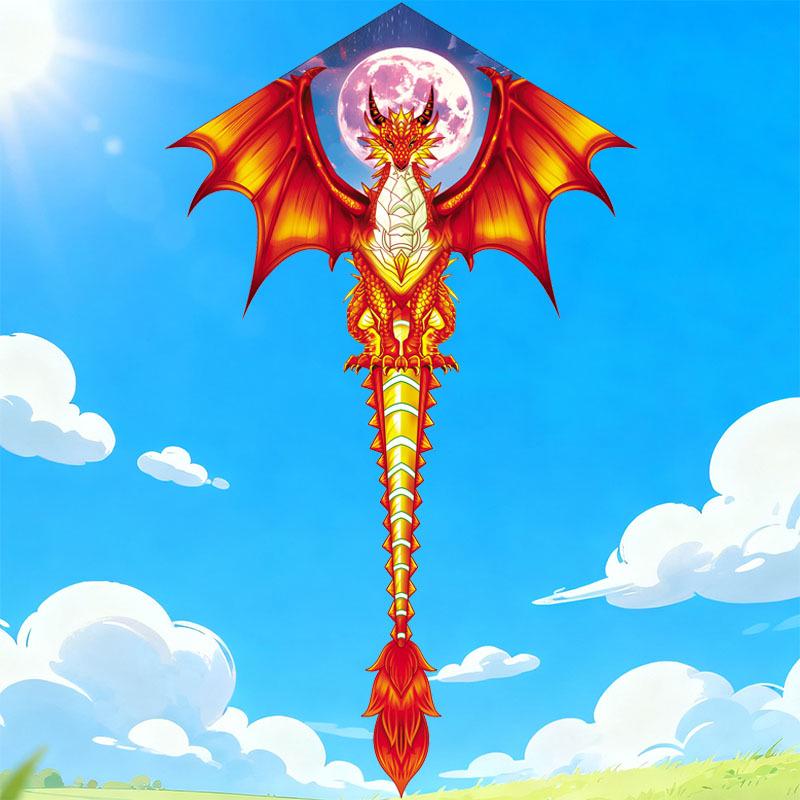 Weifang Long Tail Fire & Ice Dragon Pterodactyl Kites - Easy to Fly