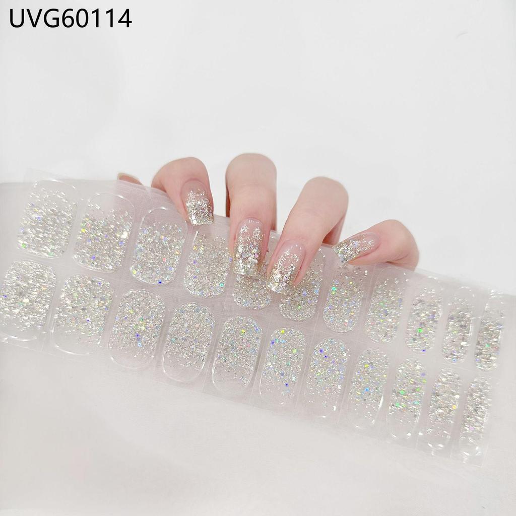 Transparent Nude UV Gel Nail Art Stickers: Semi-Cured, Semi-Baked Manicure Sheets