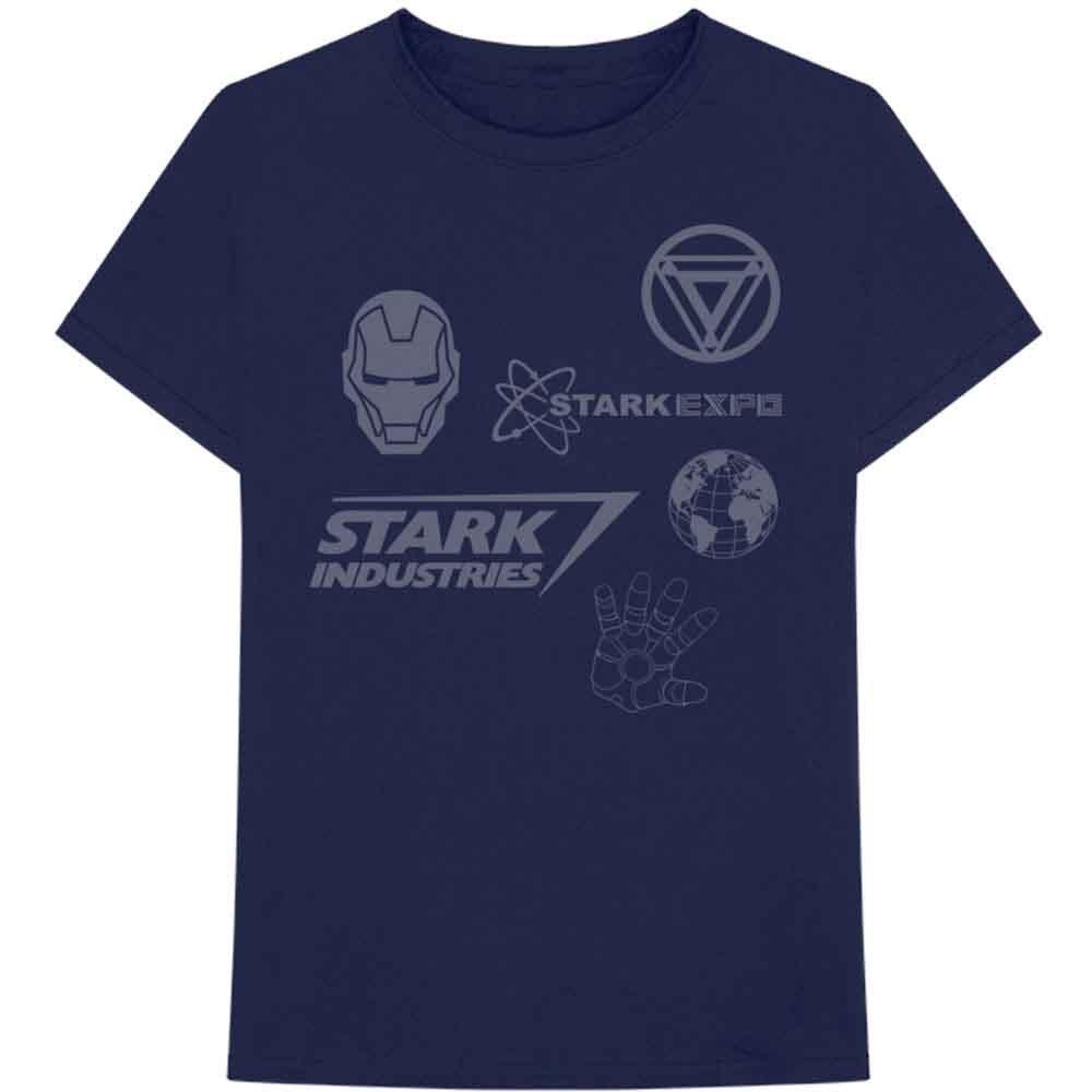 Marvel Iron Man T Shirt Stark Industries Expo Logo Official Mens Blue M 4XL