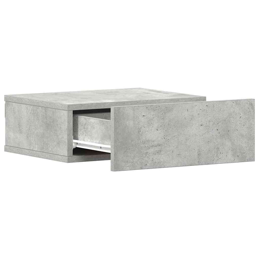Hanging Nightstand Concrete Grey 40x30x15 cm Wood Based Material