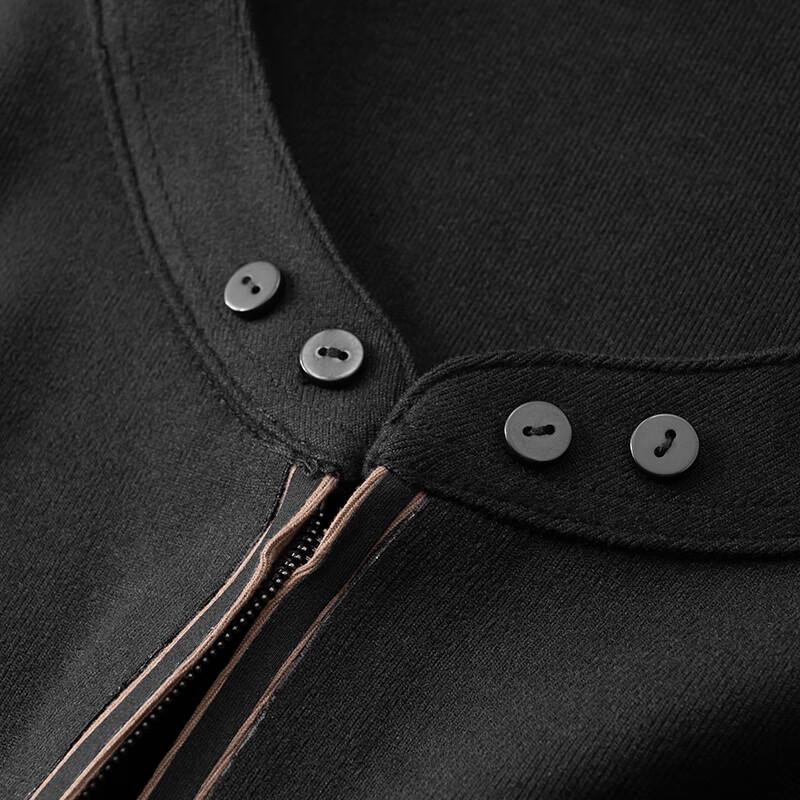 Dibinzhe Men's Plus Size New Chinese Style Zipper Stand Collar Loose Fit Long Sleeve Sweatshirt