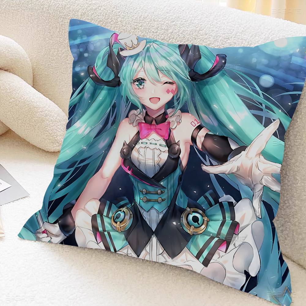 Anime H-Hatsunes M-Miku Stitch Lucky Dragon Pillow Cover Sofa Cushion Cover Home Room Decoration Children Gift