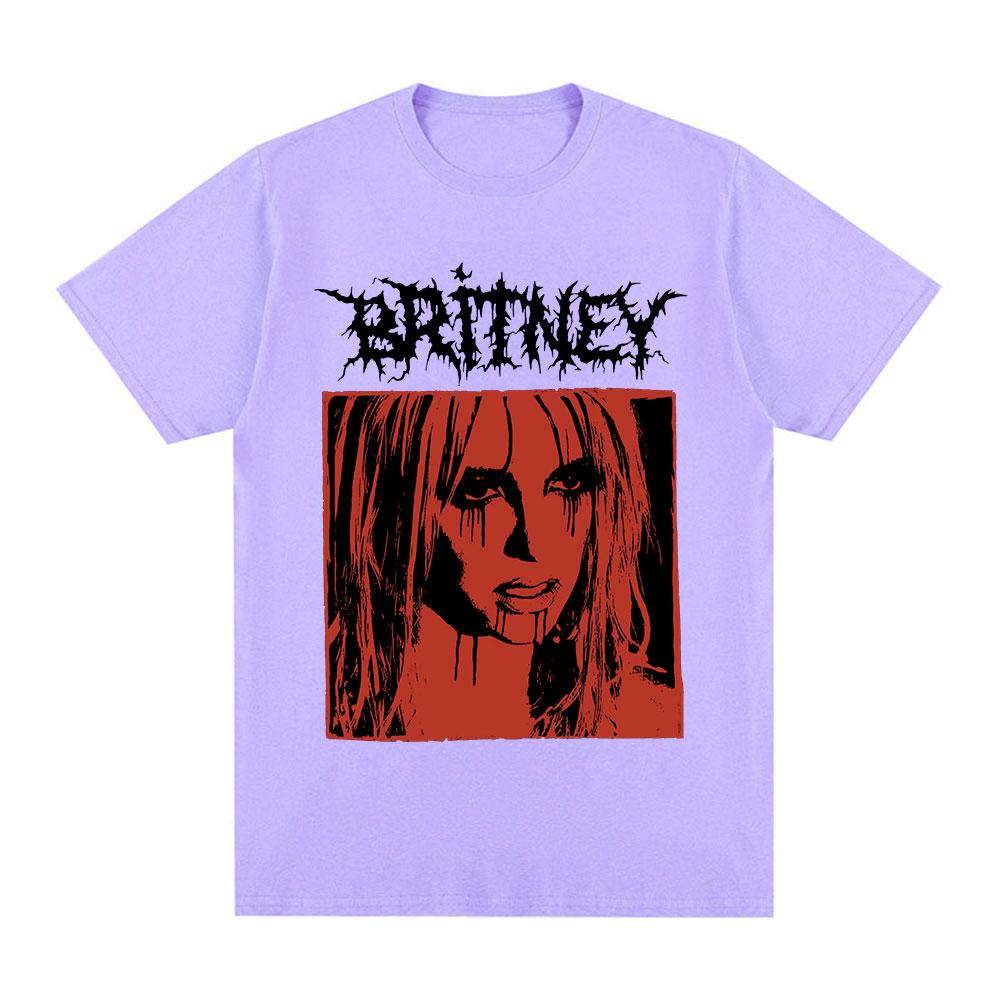 Britney Spears Metal Rock Graficzny T-shirt Damska Moda Hip Hop Koszulki Harajuku Vintage Krótki Rękaw T-shirt