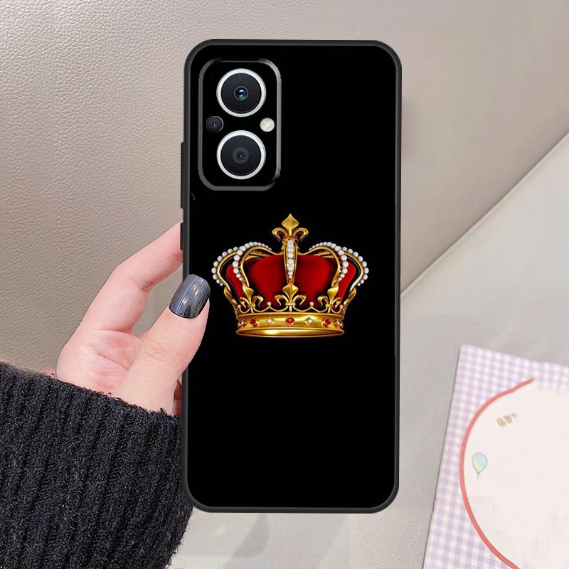 Queen King Crown Funda For OPPO Reno 13 11 12 14 Pro 13F 14F 12F 11F 7 8 Lite OPPO Find X5 X6 X8 X9 Pro Case