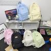 Schoolbag Korean Version of Junior High School Schoolbag Women's Solid Color Versatile Large-capacity Backpack Girl Small Fresh Travel Lightweight 