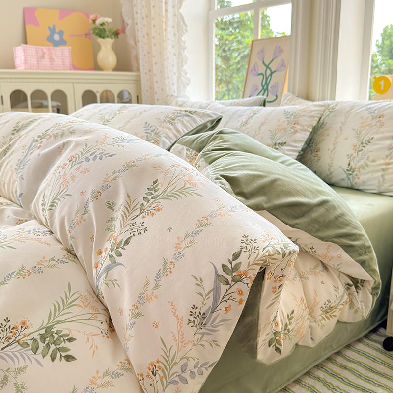 

Bedding Set Duvet Cover Set: 1 Duvet Cover (Cotton A-Side, Flannel B-Side) + 2 Pillowcases - Double Comfort for Daily Use 150x200cm(59x79 in)