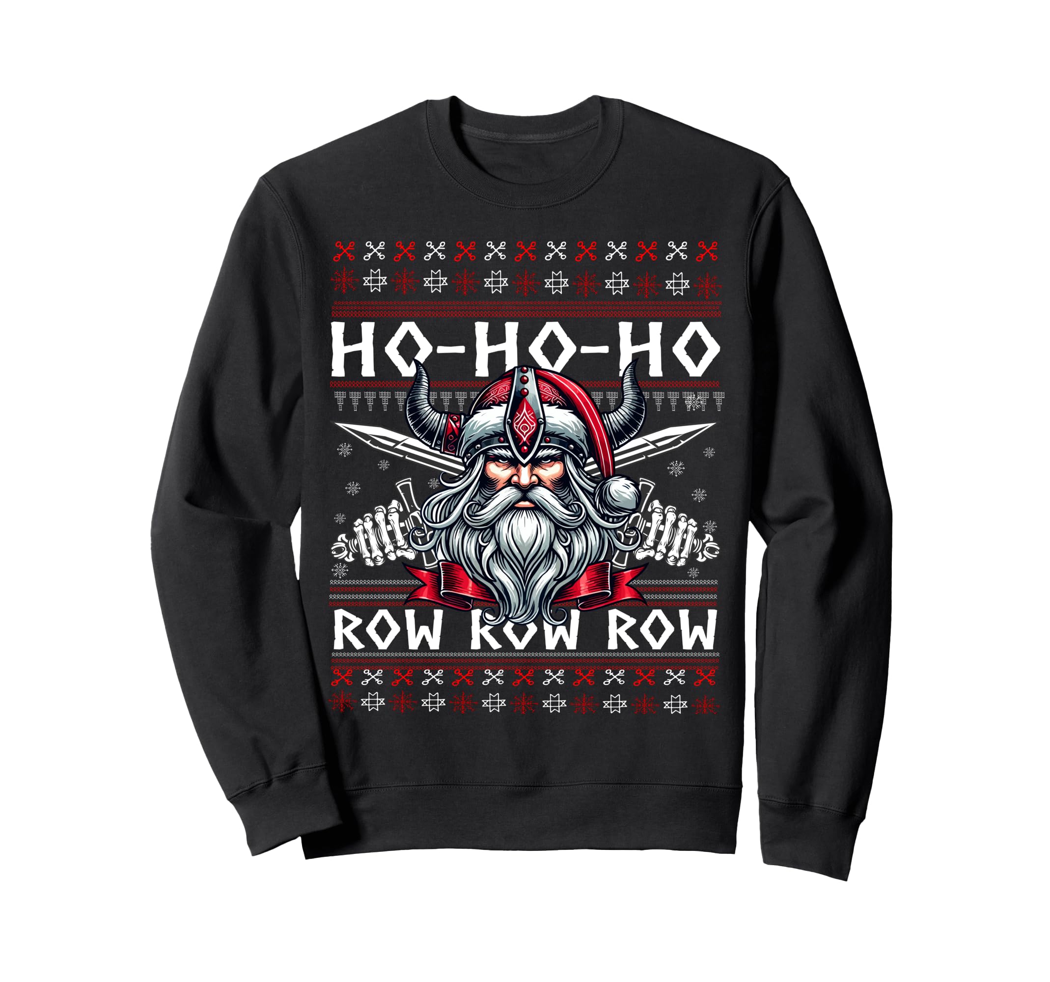 

Viking Christmas ugly xmas sweater jumper ho ho low sweatshirt чорний
