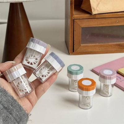 Estuches Portátiles para Lentes de Contacto con Tapa Antifugas y Cestas Filtrantes Extraíbles para el Hogar, el Trabajo, Viajes y Uso Diario