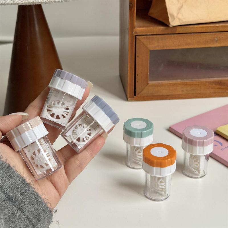 Portable Contact Lens Soaking Cases Leak Proof Lids Removable Filter Baskets For Home Work Travel Daily Use