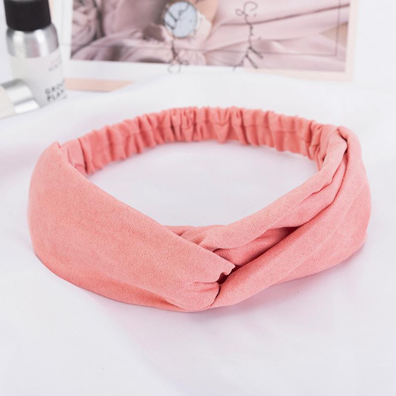 Fashion Women Girls Suede Hair Bands Solid Color Headbands Vintage Cross Turban Bandanas HairBands Hair Accessories