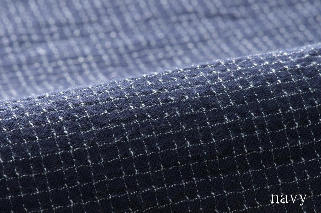 Watanosato Kurume Chijimi Woven Jinbei with a Patterned Pattern, Made In Japan, Quality First, Sizes S/M/L/LL/3L (LL, Navy)