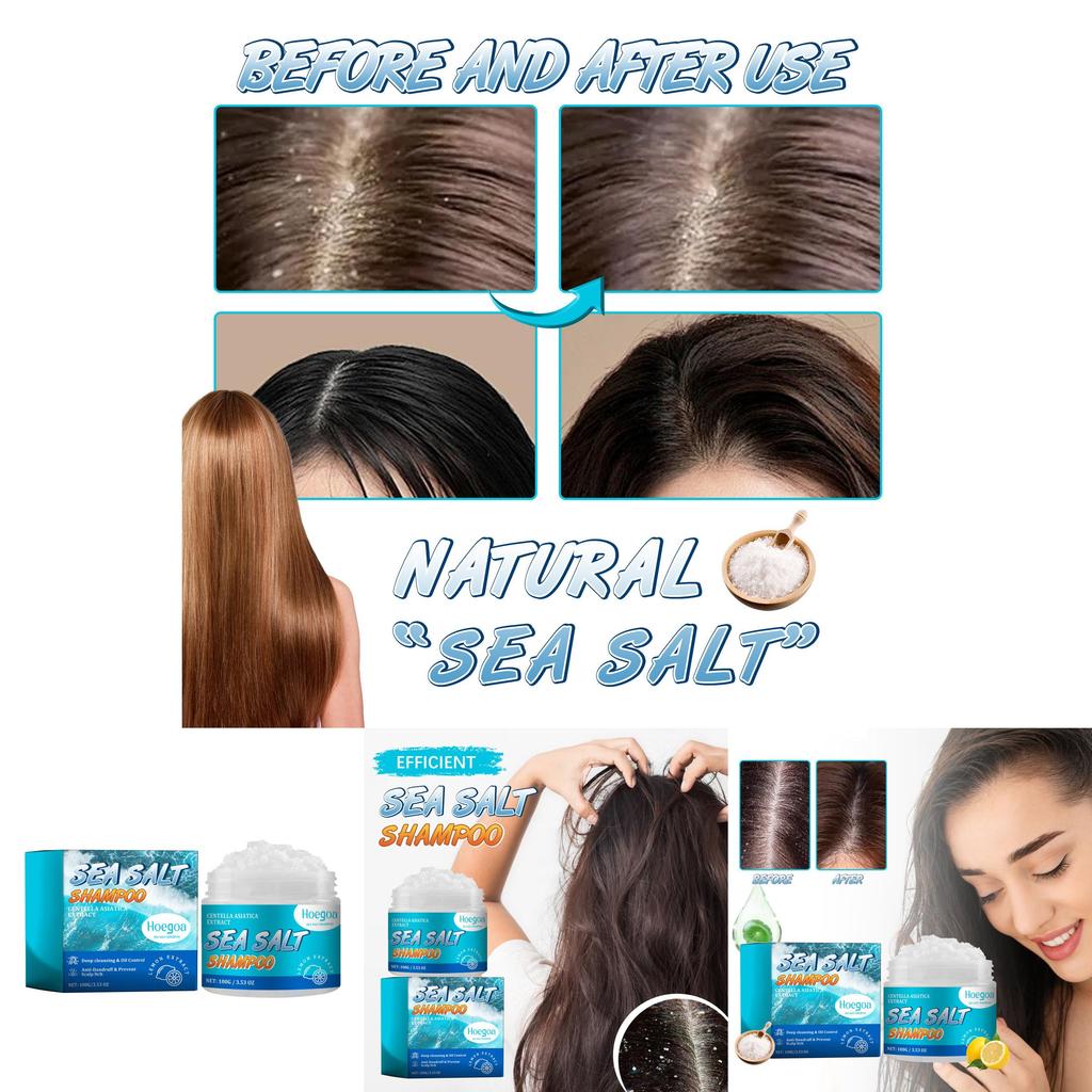 Hoegoa Sea Salt Anti Dandruff Shampoo Deep Cleansing Scalp Care For Itchy Hair 100g