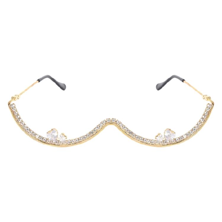 

Окуляри з преміальним дизайном стразів Практична металева конструкція Косплей Окуляри Модні Декори Для Аксесуарів Тематичної Вечірки золотий