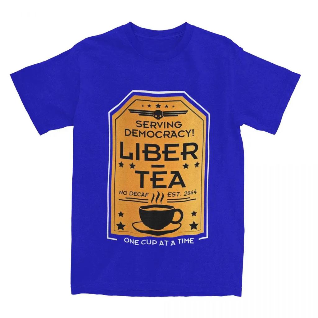 Helldivers 2 Liber Tea T Shirt Apparel Men Women Cotton Awesome Cup of Liber-Tea Tees Short Sleeve Clothing Graphic Printed