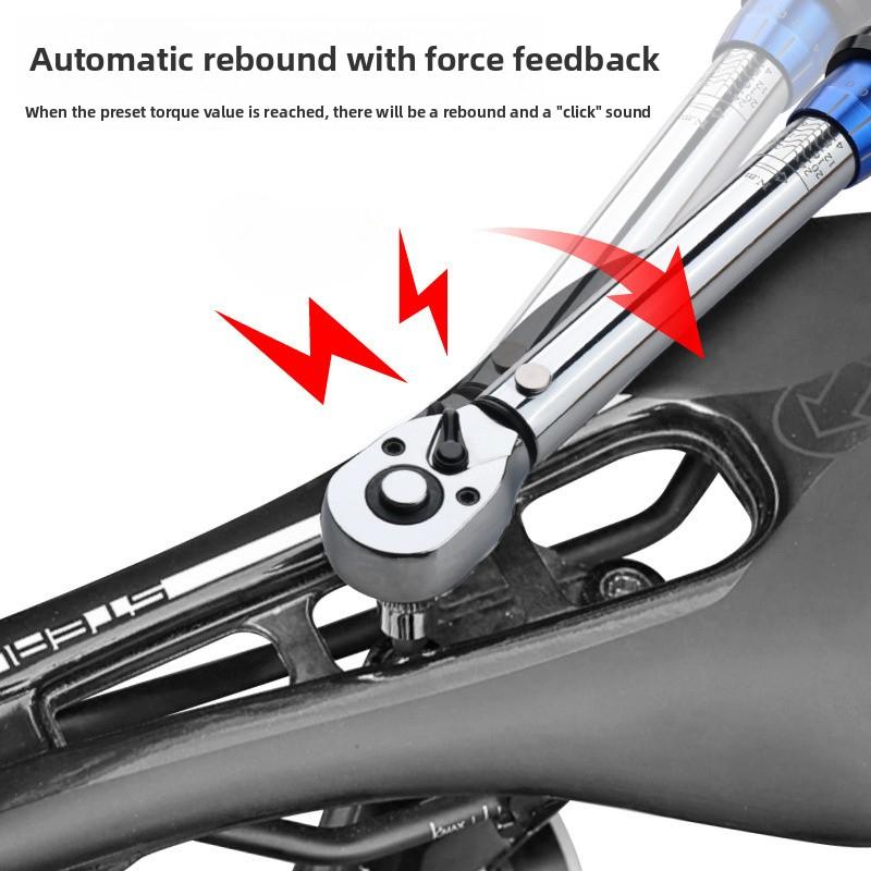15/32PCS Torque Wrench Set 1/4" Drive Ratchet Socket Kit 2-24N.m Chrome Vanadium Steel Bicycle Repair Tool for Mountain Bike Maintenance
