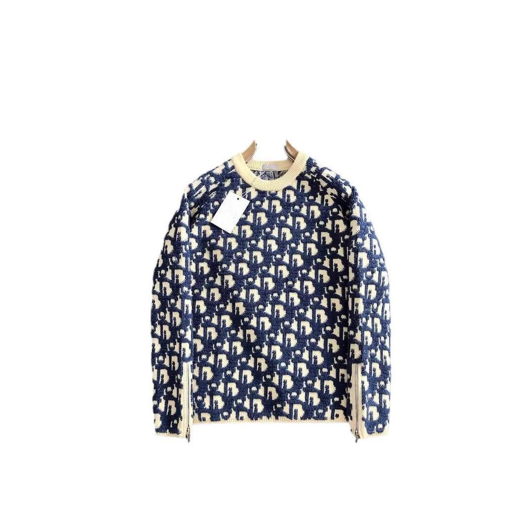 Herren Winter Luxus Reißverschluss Jacquard Strickpullover: Modisches, vielseitiges und gutaussehendes Schwergewichtsoberteil