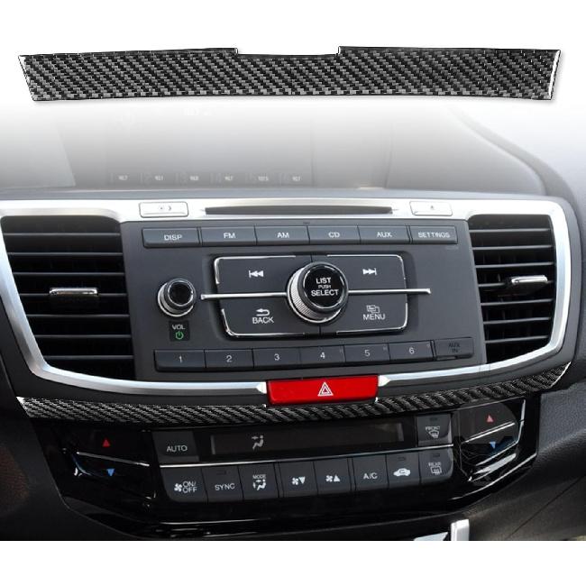 Carbon Fiber Decorative Stickers Car Central Control CD Radio Buttons Konb Media Panel Frame Car Interior Compatible with Honda Accord 2013 2014 2015