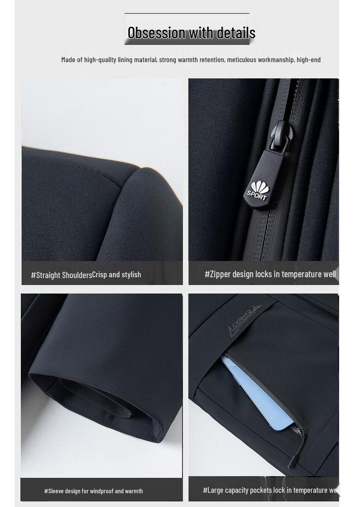 2024 Winter Fleece-Lined Dad's Warm Cotton Jacket for Men: Loose Fit, Mid-Length, Ideal for Middle-Aged and Elderly