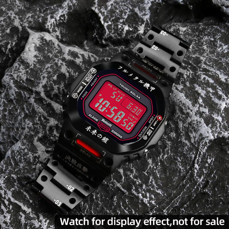 Mod kit DW5600 mecha metal case stainless steel strap For Casio G-SHOCK DW-5600 GW-B5600 GMW-B5000 Men Replaces bezel bracelet