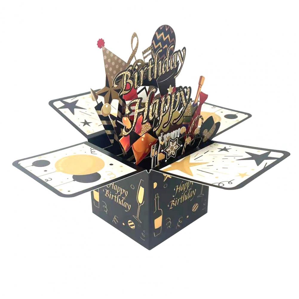 Beautiful Gift Box High-quality Gift Box Handmade 3d Birthday Card Pop-up Gift Box with Envelope Greeting Card for Family