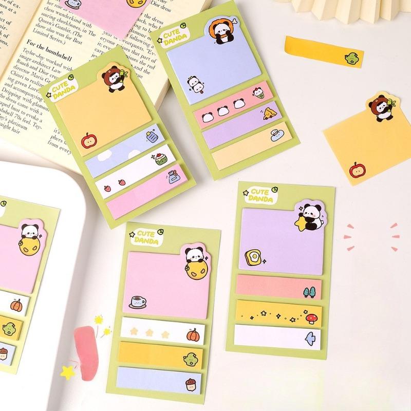 24Pcs Kawaii Panda Sticky Notes Creative Post Memo Pads Office School Stationery Adhesive Stickers Cute Note Pad Message