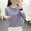 2024 Plus Size Slimming Long Sleeve Striped T-shirt for Women - Autumn Collection