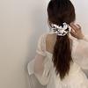New Vintage Print Bow Ink Skirt Elastic Scrunchie Headband Elegant Fashion Lady Ponytail Streamer Hair Rope Hair Accessories