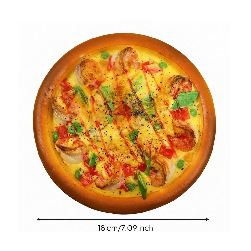 Realistic Fake Pizza Lifelike Toy Faux Play Food Round for Photography