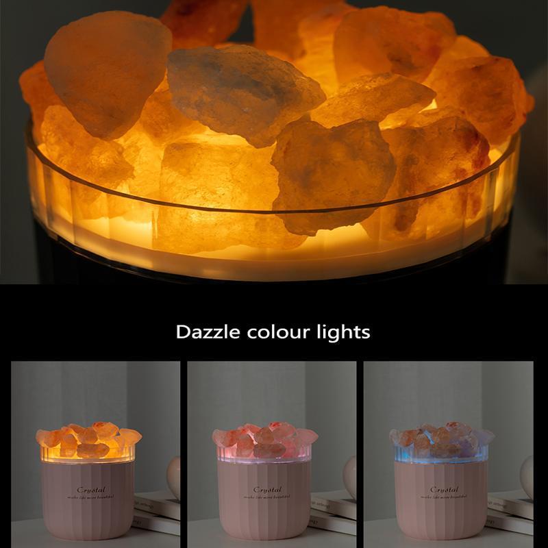 Humidificateur d'Aromathérapie en Cristal Portable USB Sans Fil Diffuseur d'Huiles Essentielles d'Arôme Humidificateur d'Air avec Lampe d'Ambiance Maison
