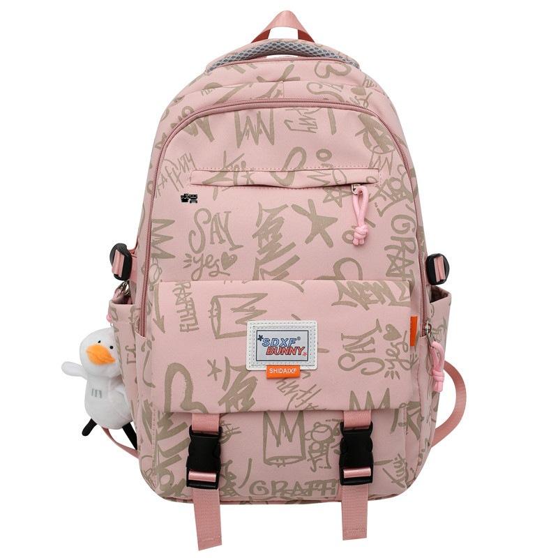 Schoolbag Women's Contrast Junior High School Students High School Students Backpack Travel Bag