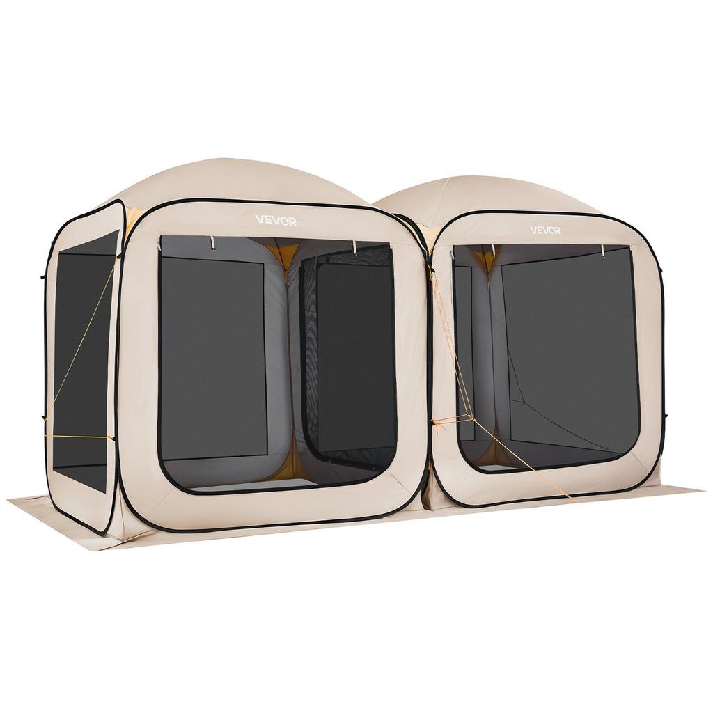 Screen House Tent, 3660 x 1825 x 2200 mm, 2 in 1 Pop Up Screen Tent, Portable Screened in Canopy with Carry Bag, Netting Sides, Ground Stakes, for