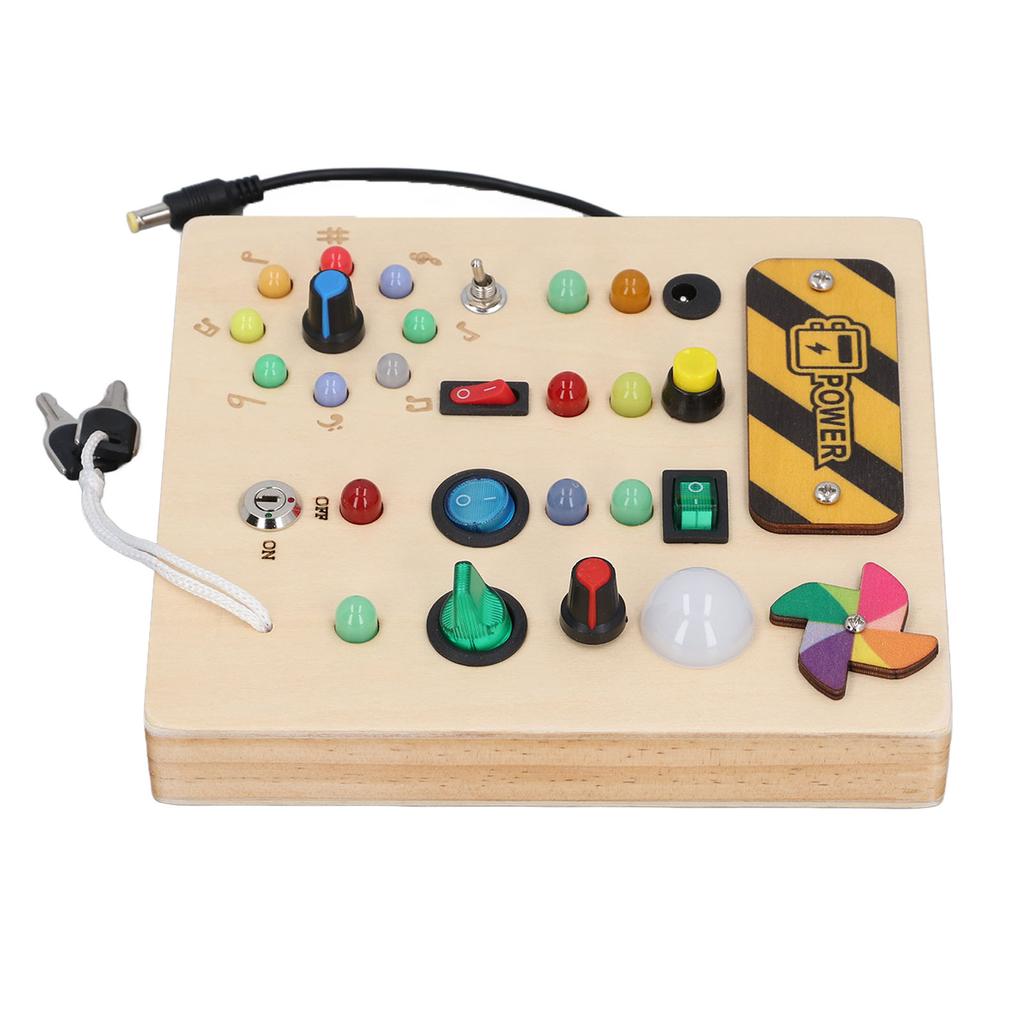 Light Sensory Board Learning Windmill Pattern Hand Eye Coordination Wooden Educational Switch