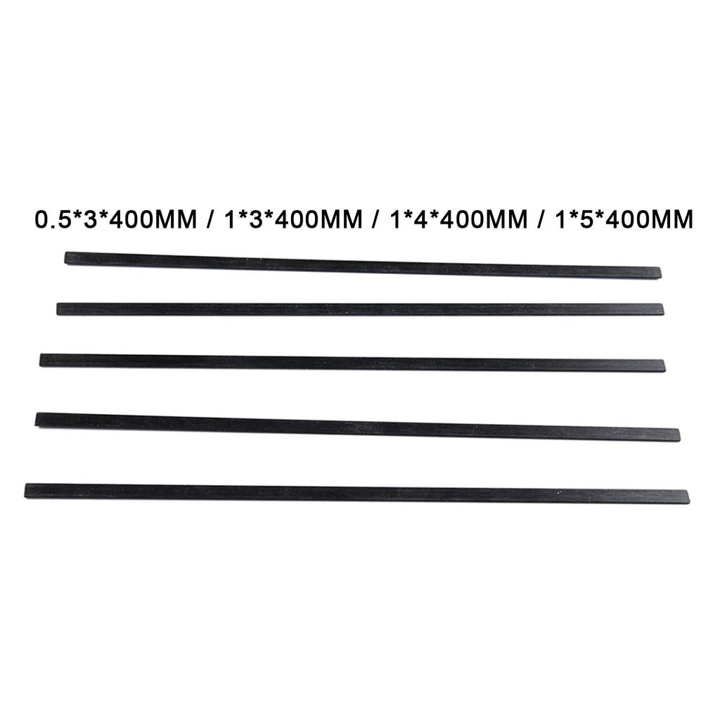 5x Carbon Fiber Strips High Strength Wear Resistance Carbon Fiber Rods for Model Aircraft RC Planes Radio Controlled Vehicles