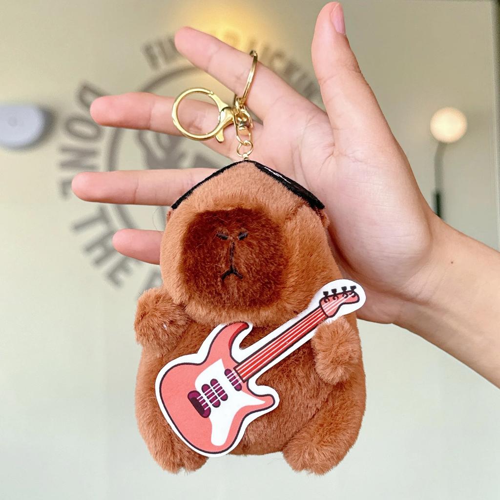 12cm Kawaii Capybara Pluche Speelgoed Schattige Capybara Tas Hanger Sleutelhanger Kinderrugzak Decoratie Verjaardag Kerstcadeaus Pluizig Poppetje Speelgoed