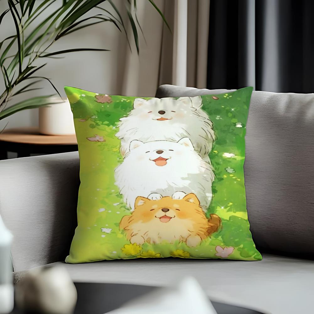 Trending CCartoon Drawingead Cushion Cover Antidustmite Pillowcase Invisible Zipper Silky Short Plush Sofa Cushion Cover