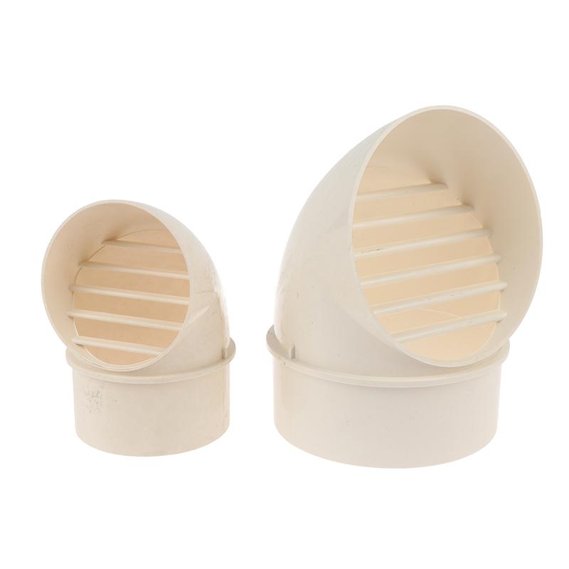 White Pvc Wide Caliber Exterior Vent Hood Windproof Rainproof Corrosion Resistant For Kitchen Bath Ventilation