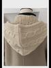 Women's Hooded Knitted Shawl: Wool Hat-Scarf-Waistcoat Combo for Autumn/Winter