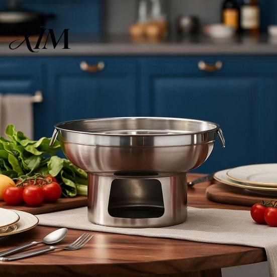 Round Boiling Pot for Meat And Vegetables Stainless Steel Hot Induction Gas Electric Stoves, Detachable Fast Heating Cookware Family Dinner