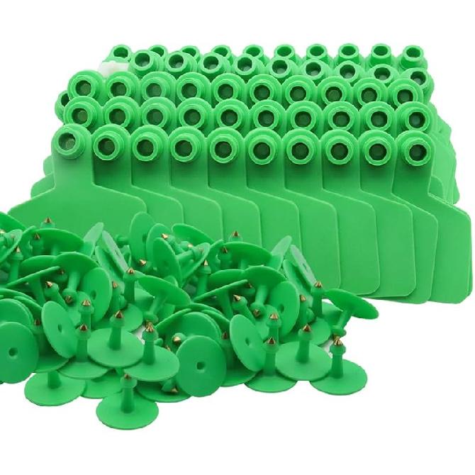 Пустые ушные бирки для крупного рогатого скота, коров, овец, свиней, коз, 100 штук, ТПУ, точные бирки для идентификации животных, пустые ушные бирки (желтый)